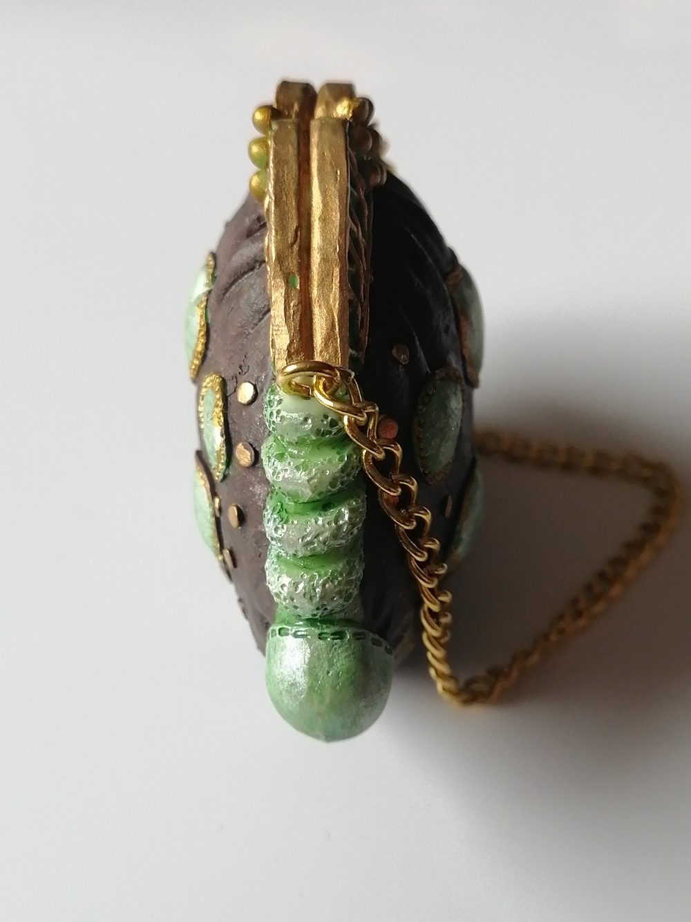 2/$20🔹Vintage Miniature Purse Ceramic Resin Figurine Brown Mint Turquoise - Picture 3 of 10
